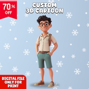 Personaggi dei cartoni animati 3D personalizzati, personaggi dei cartoni animati 3D pronti per la stampa, modellazione 3D di alta qualità, risorse di gioco, modelli 3D unici e dettagliati
