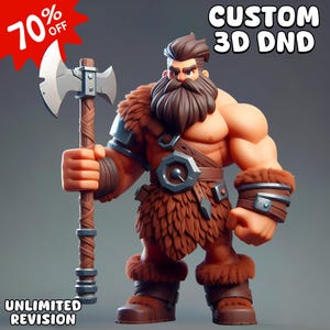 Benutzerdefinierter 3D-DnD-Charakter, Charaktermodellierung, STL zum Drucken, Anime-Miniatur, Blender & ZBrush Art, benutzerdefiniertes Spielzeug, einzigartige Figurenerstellung