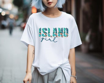 アイランドガールシャツ、ビーチ好きへのギフト、サマースウェットシャツ、オーシャンパーカー、ビーチライフシャツ、アイランドスタイル、のんびり、サーフィン、春休みシャツ