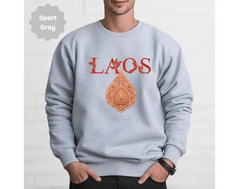 Laos Art Shirt, Lao Traditional Sweatshirt, Laos Hoodie, Laotian, Lao Pattern, Vientiene, Culture, Representation