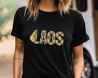 Camisa do Laos, Moletom com estampa do Laos, Moletom com capuz do Laos, Laosiano, Três Reinos, Tecido Mai, Tailandês, Serpente Naga, Cultura, Representação