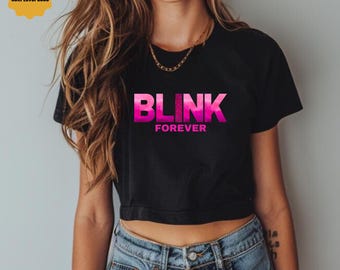 ブリンクフォーエバータンク、フォーエバーアーミークロップトップシャツ、韓国、バンドタンク、フローラルTシャツ、熱心なファン、Kポップ風マッスルシャツ、Kポップファンダム