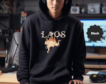 Laos Shirt, 3 Headed Elephant Sweatshirt, Laos Hoodie, Laotian, Three Kingdoms, Vientiane, Luang Prabang, Champasak, Culture, Representation