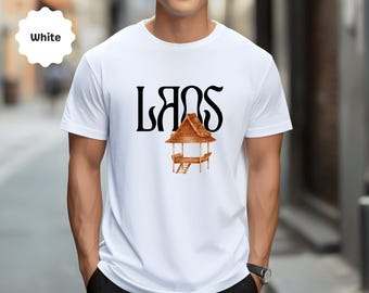 Laos Cottage Shirt, Lao Bungalow Sweatshirt, Laos Cabin Hoodie, Laotian, Vacation, Country life, Culture