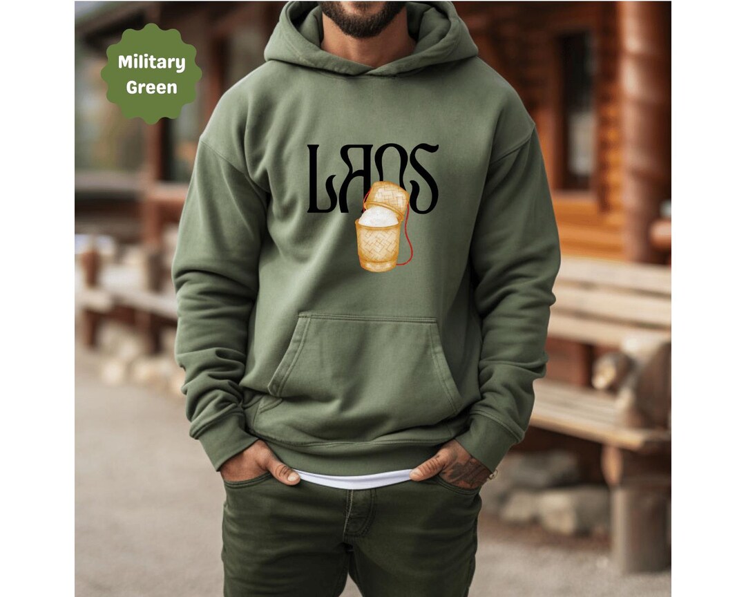 Laos Rice Basket Shirt, Lao Sticky Rice Sweatshirt, Laos Foodie Hoodie ...