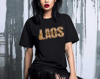 Camisa do Laos, Moletom do Templo do Laos, Moletom com Capuz do Laos, Laosiano, Três Reinos, Tecido Mai, Tailandês, Serpente Naga, Cultura, Representação