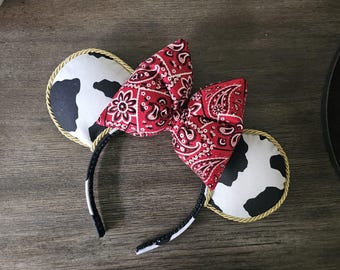 Handmade Toy Story Jessie cowgirl cowboy Ears Headband – Puffy Padded Costume Accessory