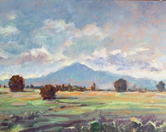 Mt Diablo Oil Painting:Landscape painting Art (10" X 20") by Marilyn Eger