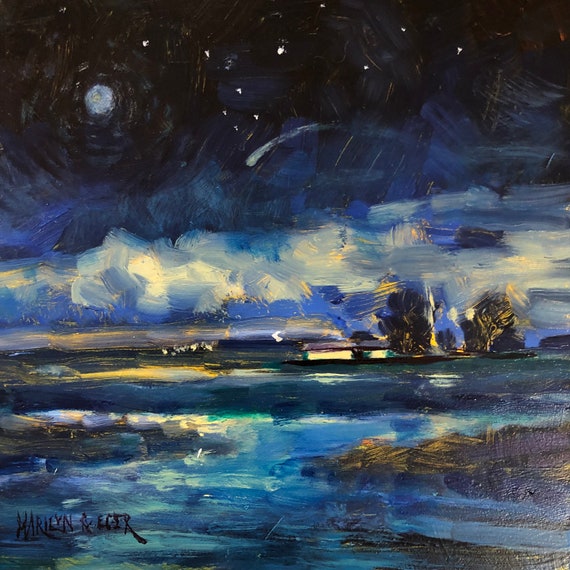 【F4号】good blue(spelling) 油絵 oil painting 9