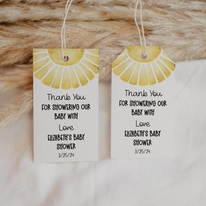 Sonnenschein Babyparty Geschenkanhänger, druckbare Sonnenschein Geschenkanhänger, Babyparty Geschenkanhänger, Sonne Babyparty Dankeschön Anhänger, BS005