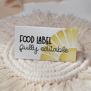 Étiquettes d'aliments pour baby shower Soleil, Cartes de buffet de douche, Baby shower de soleil soleil, Étiquettes d'aliments, Étiquette d'aliments pour baby shower, Modèle modifiable, BS005