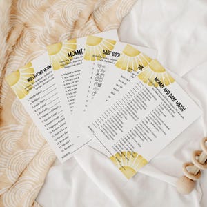 Sunshine Baby Shower Games, Ray of Sunshine Baby Sprinkle Games, Boho Sunshine Baby Games, Printable Download, BS005