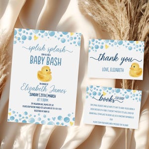 Pacchetto invito baby shower a forma di anatra, modello invito baby shower a forma di anatra di gomma, invito baby shower a forma di anatra, inviti baby shower neutri, BS003