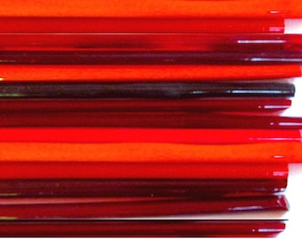 1 libra de devardi vidrio hecho a mano lámparas, rojos mezclados 1 libra de varillas de cristal de abalorios COE 104