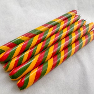 COE 33 Boro Tubing, One Handmade Opaque Swirl Tube Red Yellow Green Randomly Selected - Borosilicate Lampworking - Devardi Glass