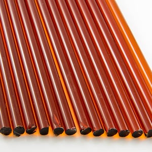 Devardi Glass Boro Rods, 1 lb, COE 33, Transparent Amber Borosilicate Solid Rods