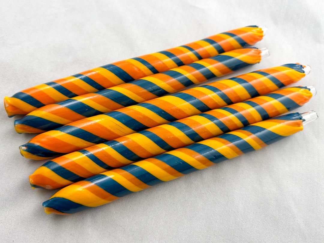 COE 33 Boro Tubing, One Handmade Opaque Swirl Tube Orange Yellow Blue ...