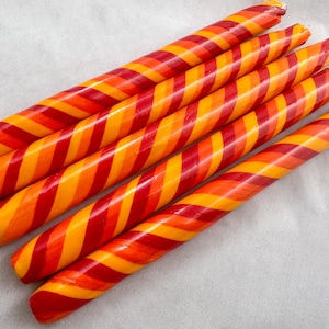 COE 33 Boro Tubing, One Handmade Opaque Swirl Tube Red Yellow Orange Randomly Selected - Borosilicate Lampworking - Devardi Glass