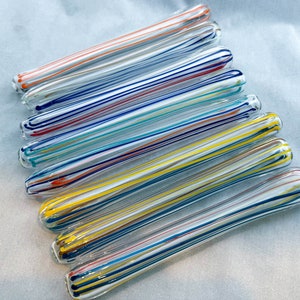 COE 33 Boro Tubing, 3 Handmade Transparent Stringer Tubes - Borosilicate Lampworking - Devardi Glass