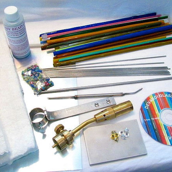 Devardi Glass Lampworking, Blowing, Beadmaking COE 104 Starter Kit principianti - Basic