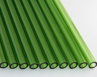 10 Transparent Green 12mm Borosilicate 12" Tubing, Devardi Glass COE 33 Boro Tubes