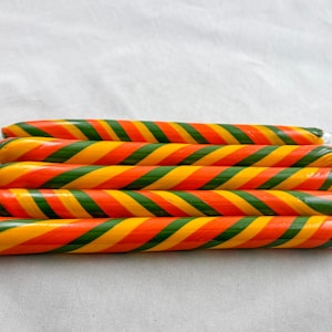 COE 33 Boro Tubing, One Handmade Opaque Swirl Tube Orange Yellow Green Randomly Selected - Borosilicate Lampworking - Devardi Glass