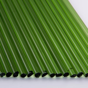 Devardi Glass Boro Rods, 1 lb, COE 33, Transparent Light Green Borosilicate Solid Rods