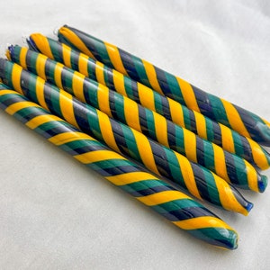 COE 33 Boro Tubing, One Handmade Opaque Swirl Tube Yellow Teal Blue Randomly Selected - Borosilicate Lampworking - Devardi Glass