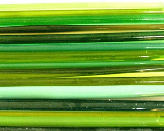 1 lb Devardi Glass Handmade COE 104 Mixed Greens 1 Lb, Lampwork, Beadmaking Glass Rods