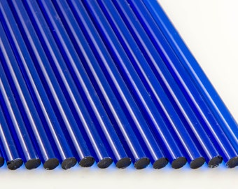 Devardi Glass Boro Rods, 1 lb, COE 33, Medium Blue D Borosilicate Solid Rods