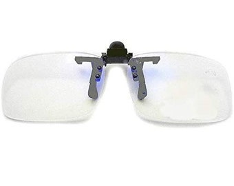 Magnifier Glasses 1.5 X, 2 X, 2.5 X or 3 X Devardi Glass~Aero-Pro Optics Clip-on Flip-up ~ Lampwork