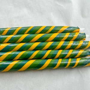 COE 33 Boro Tubing, One Handmade Opaque Swirl Tube Yellow Green Teal Randomly Selected - Borosilicate Lampworking - Devardi Glass