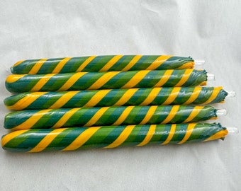 COE 33 Boro Tubing, One Handmade Opaque Swirl Tube Yellow Green Teal Randomly Selected - Borosilicate Lampworking - Devardi Glass