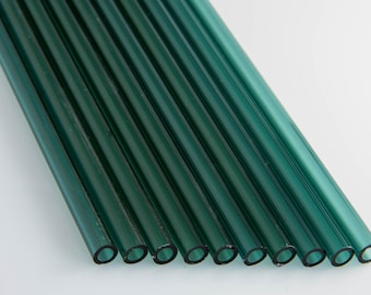 10 Transparent Teal 16mm Borosilicate 12" Tubing, Devardi Glass COE 33 Boro Tubes