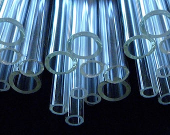 10 Devardi Glass Clear 8mm Boro Tubes Lampworking, Glass Blowing COE 33 ~ 8mm