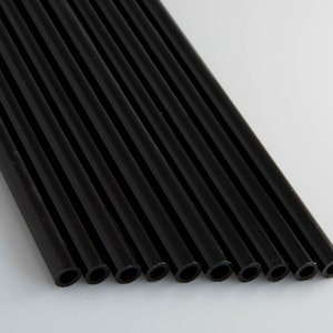 10 Opaque Black 16mm Borosilicate 12&quot; Tubing, Devardi Glass COE 33 Boro Tubes