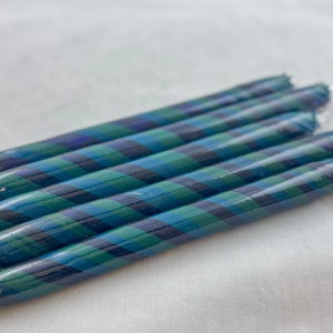COE 33 Boro Tubing, One Handmade Opaque Swirl Tube Blue Green Dark Blue Randomly Selected - Borosilicate Lampworking - Devardi Glass