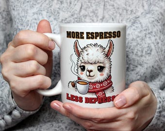 More Espresso Less Depresso Mug Funny Coffee Mug Work Mug Caffeine Lover Gift Office Humour Sarcastic Mug Morning Coffee Cup work mug gift