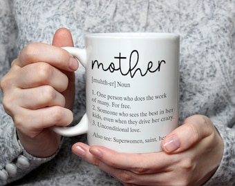 Mother Definition Mug Funny Mum Gift Meaningful Coffee Cup for Mum Hero Saint Mother’s Day Birthday Present for Mum from Kids gift for mum