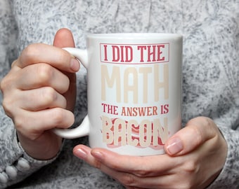 Het antwoord is een mok met spek Verjaardagscadeau voor haar cadeau voor hem koffiekopje grappig afscheidscadeau voor collega collega cadeau voor vriend 9 kleuren