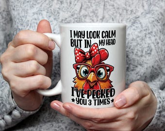 Sassy Chicken Mug – Sarcastic Mug Gift Funny Work Gift for Colleagues, Office Banter Coffee Cup, Sarcastic Hen Lover Present Colours