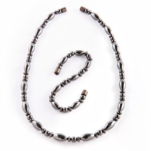 Magnetic Therapy Necklace Harrowden Style with Oval, Round, and Rondelle Magnetite Beads image 5