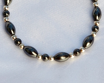 Silver and Black Magnetic Bracelet by Happy and Healthy Magnetic Jewelry