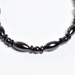 Magnetic Therapy Necklace Harrowden Style with Oval, Round, and Rondelle Magnetite Beads image 2