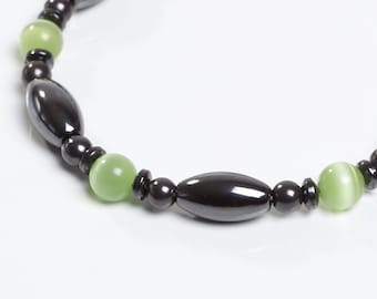 Green and Magnetite Magnetic Therapy Bracelet by Happy and Healthy