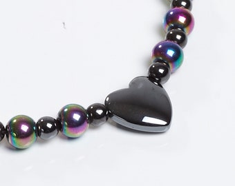 Rainbow and Hearts Anklet for Magnetic Therapy and General Spring Cuteness