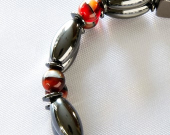 Red and Black Magnetic Therapy Double Strand Bracelet