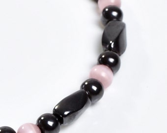 Pink and Black Magnetic Therapy Bracelet Petite Style by Happy and Healthy