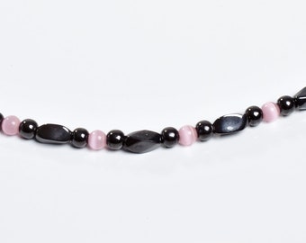 Petite Style Pink and Black Magnetic Therapy Necklace