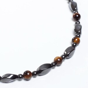 Tiger Eye and Black Magnetic Bracelet for Men and Women- By Happy and Healthy